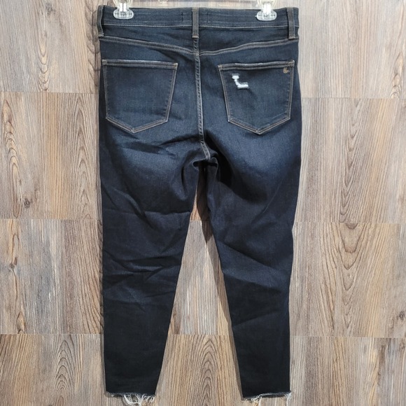 Lularoe Tummy Control Distressed Ankle Jeans Size 32 x 26.5 High Rise Dark Wash - Picture 4 of 10